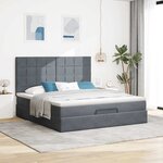 VidaXL Cadre de lit ottoman avec matelas gris foncé 180x200cm velours
