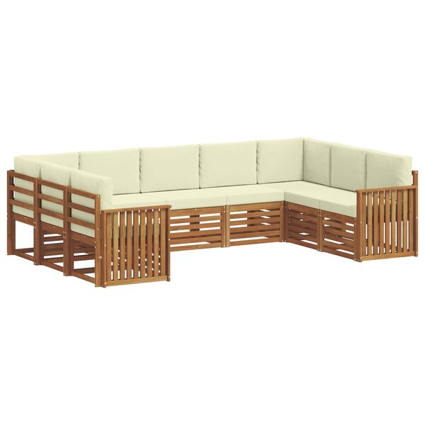 vidaXL Ensemble de canapés d'extérieur 9 pc Naturel et Crème