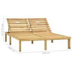 vidaXL Chaise longue double et coussins crème Bois de pin imprégné