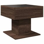 vidaXL Table basse avec LED chêne marron 50x50x45 cm bois d'ingénierie