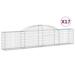 vidaXL Paniers à gabions arqués 17 Pièces 300x30x60/80 cm Fer galvanisé