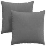 vidaXL Coussins de canapé 2 pc tissu Gris foncé 80 x 80 cm