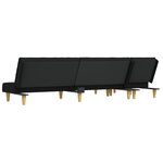 vidaXL Canapé-lit en forme de L noir 255x140x70 cm tissu