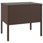 vidaXL Table d'appoint marron 53x37x48 cm poly rotin et verre trempé