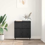 vidaXL Buffet Chêne noir 60 x 35 x 70 cm Bois d'ingénierie et fer