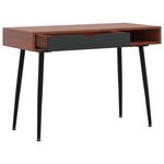 vidaXL Bureau d'ordinateur avec tiroir marron 110x50x75 cm