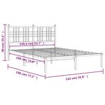 vidaXL Cadre de lit métal sans matelas avec tête de lit noir 135x190cm