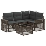 vidaXL Ensemble de canapé de jardin 5 Pièces Gris et Gris foncé polyrotin