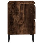 vidaXL Tables de chevet pieds en métal 2 Pièces Chêne fumé 40x35x50 cm
