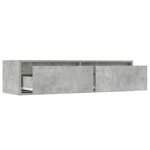 vidaXL Meuble TV avec lumières LED gris béton 100X35 5x25 cm