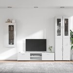 vidaXL Ensemble meuble TV avec tiroir FLORIN Blanc Bois d'ingénierie