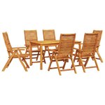 vidaXL Ensemble de salle à manger pour jardin 7 Pièces Marron