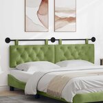 vidaXL Tête de lit suspendue Avec lumière LED Vert clair Velours