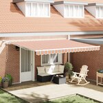 vidaXL Auvent rétractable automatique avec bande LED multicolore 450x300 cm