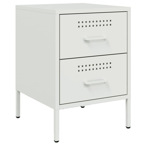 vidaXL Table de chevet blanc 36x39x50 5 cm acier
