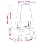 brasero vidaXL avec rangement pour bûches 60x35x100 cm en acier Weathering