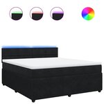 vidaXL Sommier à lattes de lit avec matelas Noir 180x200 cm Velours