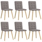 vidaXL Chaises à manger lot de 6 taupe tissu