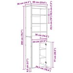 vidaXL Armoires Hautes 2 Pièces Chêne Fumé 60 x 36 x 200 cm