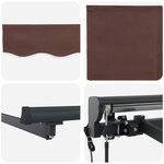 vidaXL Cadre d'auvent Marron 500 × 300 cm Polyester avec revêtement PU