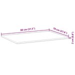 vidaXL Dessus de table rectangulaire 80x70x2 cm bois massif d'acacia