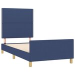 vidaXL Cadre de lit sans matelas bleu 90x190 cm tissu