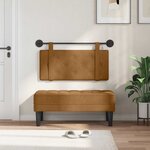 vidaXL Tête de lit suspendue Avec lumière LED Marron Velours