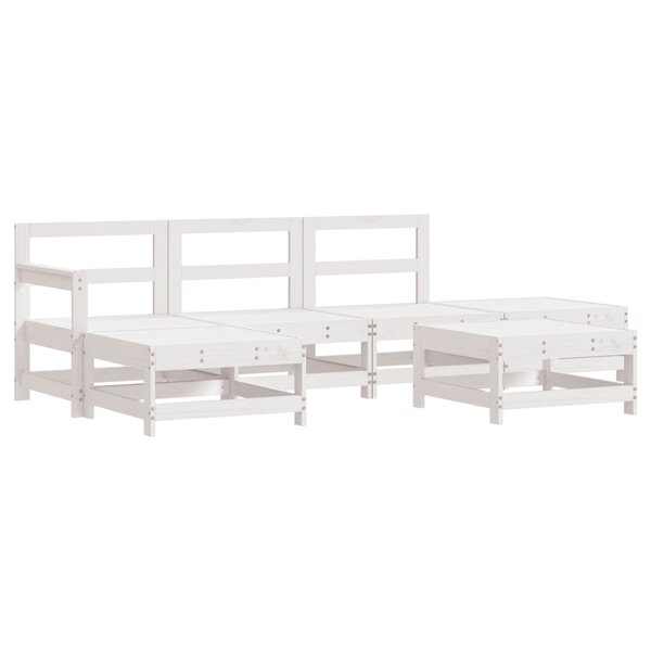 vidaXL Salon de jardin 6 Pièces Blanc Bois de pin massif