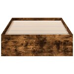 vidaXL Cadre de lit avec tiroirs sans matelas chêne fumé 100x200 cm