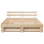 vidaXL Cadre de lit avec tiroir Marron 200 x 200 cm Bois massif en pin