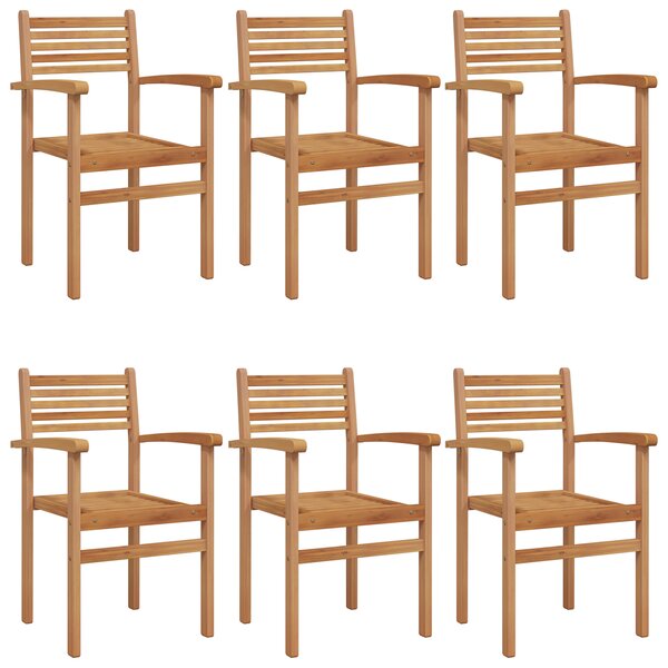 vidaXL Chaises empilables de jardin 6 Pièces Marron 55 5 x 55 5 x 90 cm