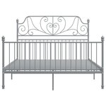 vidaXL Cadre de lit sans matelas gris métal 160x200 cm