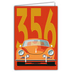 69-1107 Carte 356 Voiture de Sport Luxe Automobile Lignes emblématiques Illustration Graphique Moderne Design épuré coloré Objet de Collection pour Passionné -Avec Enveloppe 12x17cm -Fab française