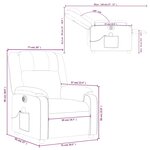 vidaXL Fauteuil inclinable de massage électrique gris foncé tissu