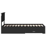 vidaXL Cadre de lit Noir et argent 75 x 190 cm Bois d'ingénierie