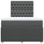 vidaXL Sommier à lattes de lit avec matelas Gris foncé 120x200cm Tissu