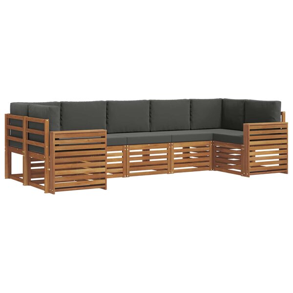 vidaXL Ensemble de canapés d'extérieur 7 pc Naturel et Anthracite
