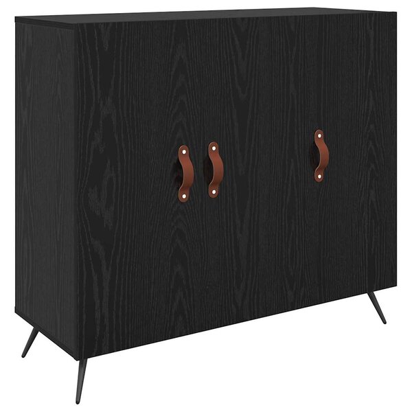 vidaXL Buffet Noir 90 x 34 x 80 cm Bois d'ingénierie