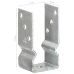 vidaXL Piquets de clôture 6 Pièces Argenté 7x6x15 cm Acier galvanisé