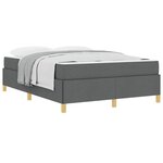 vidaXL Cadre de lit avec matelas Gris foncé 140 x 190 cm tissu