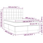 vidaXL Sommier à lattes de lit et matelas et LED Taupe 140x200cm Tissu