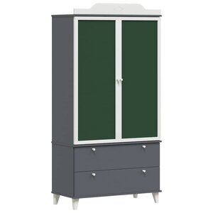 vidaXL Armoire Tableau Noir ROROS Gris et blanc 90 x 45 x 180 cm