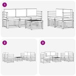 vidaXL Ensemble de canapés d'extérieur 6 pc Blanc et gris clair