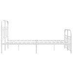 vidaXL Cadre de lit métal sans matelas et pied de lit blanc 120x190 cm