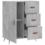 vidaXL Buffet gris béton 69 5x34x90 cm bois d'ingénierie