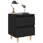 vidaXL Table de chevet avec pieds en pin Noir 40x35x50 cm