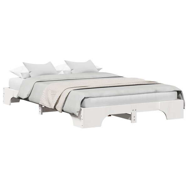 vidaXL Cadre de lit Blanc 120 x 200 cm Pin massif