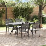 vidaXL Ensemble de salle à manger pour jardin 5 Pièces Noir Aluminium