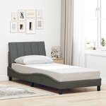vidaXL Cadre de lit sans matelas gris foncé 80x200 cm tissu
