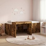vidaXL Lit haut pour enfants avec bureau Chêne fumé 80 x 200 cm
